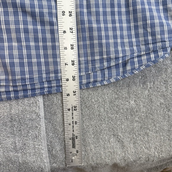 Wrangler Authentic Men's 2XL Plaid Short Sleeve Button Down Shirt Blue Cotton - Picture 5 of 7